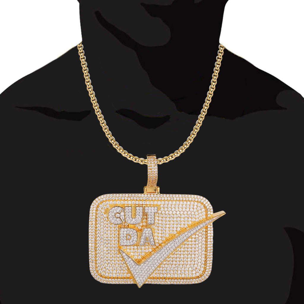 Cut Da Check 3D Sterling Silver Hustler Hiphop Pendant