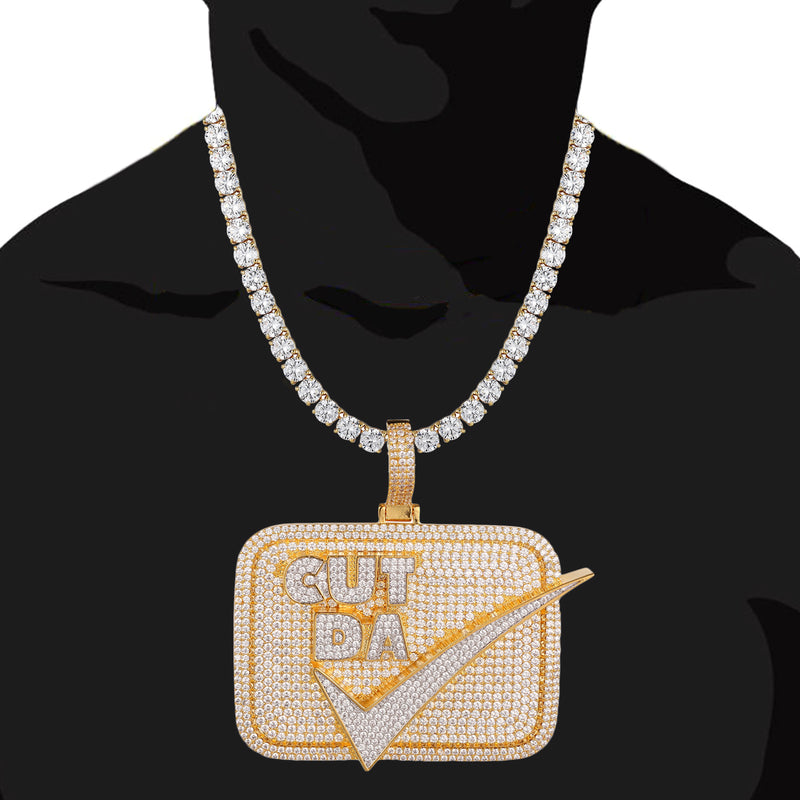 Cut Da Check 3D Sterling Silver Hustler Hiphop Pendant