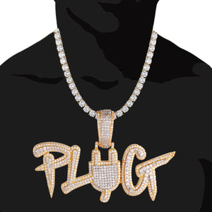 .925 Silver Two-Tone Custom Plug Hiphop Pendant