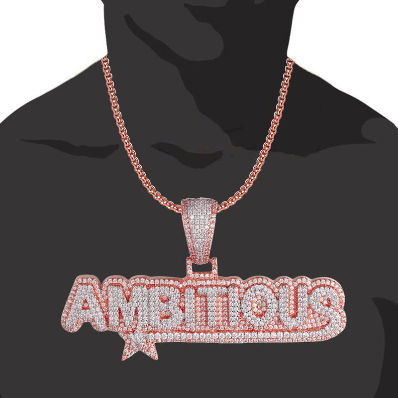 .925 Rose Gold Tone Ambitious Custom Double Layer Pendant