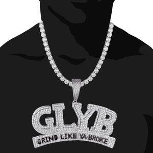 White Black Gold Tone Silver Grind Like Ya Broke Pendant