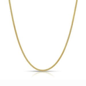 2 MM Solid Gold Miami Cuban Link Chain Yellow White Rose Gold