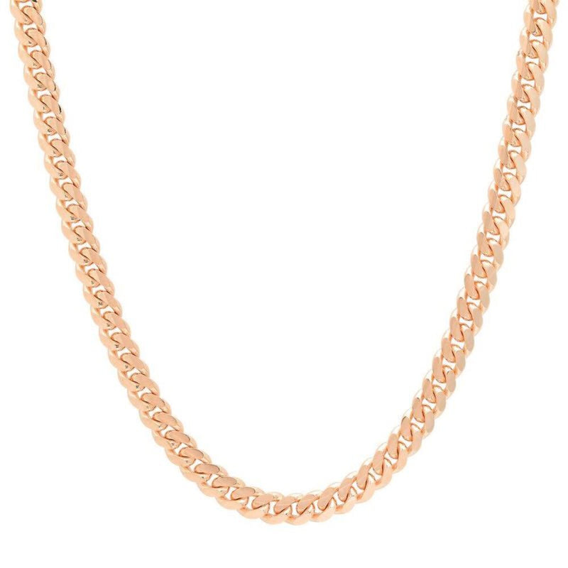 10 MM Solid Gold Miami Cuban Link Chain Yellow White Rose Gold