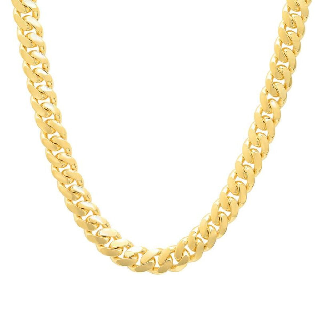 8 MM Solid Gold Miami Cuban Link Chain Yellow White Rose Gold