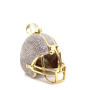 Football Helmet Diamond Pendant With Chain