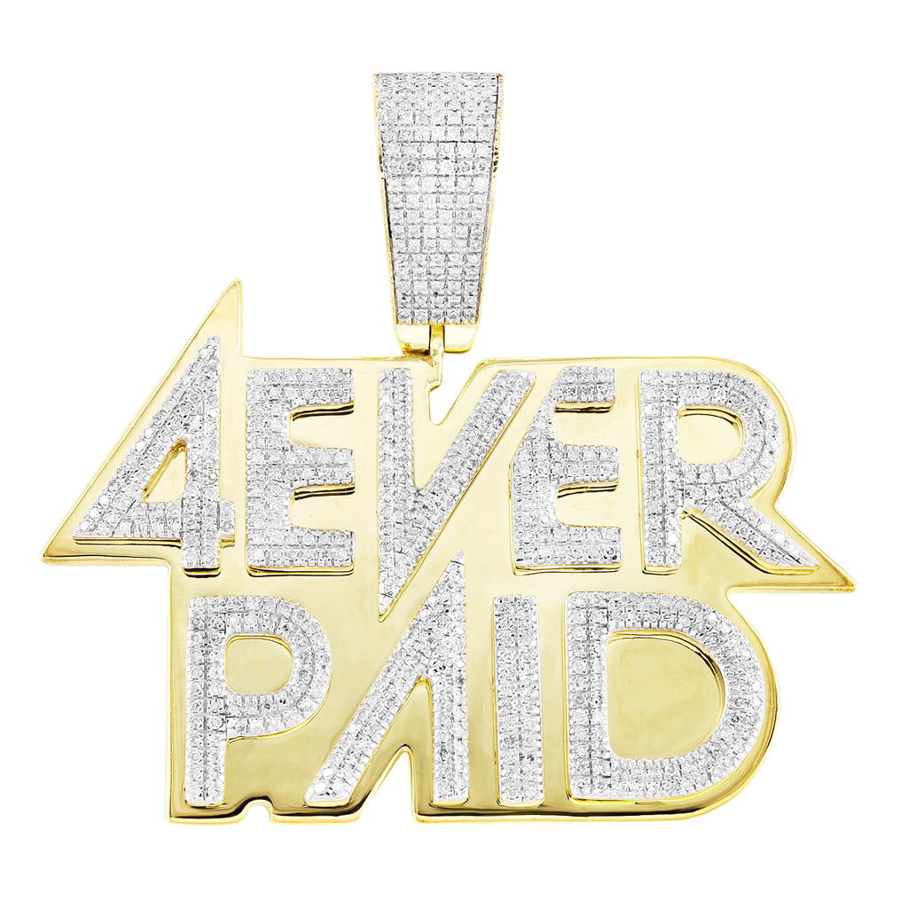 10k Solid Gold Diamonds 4Ever Paid 3D Designer Charm