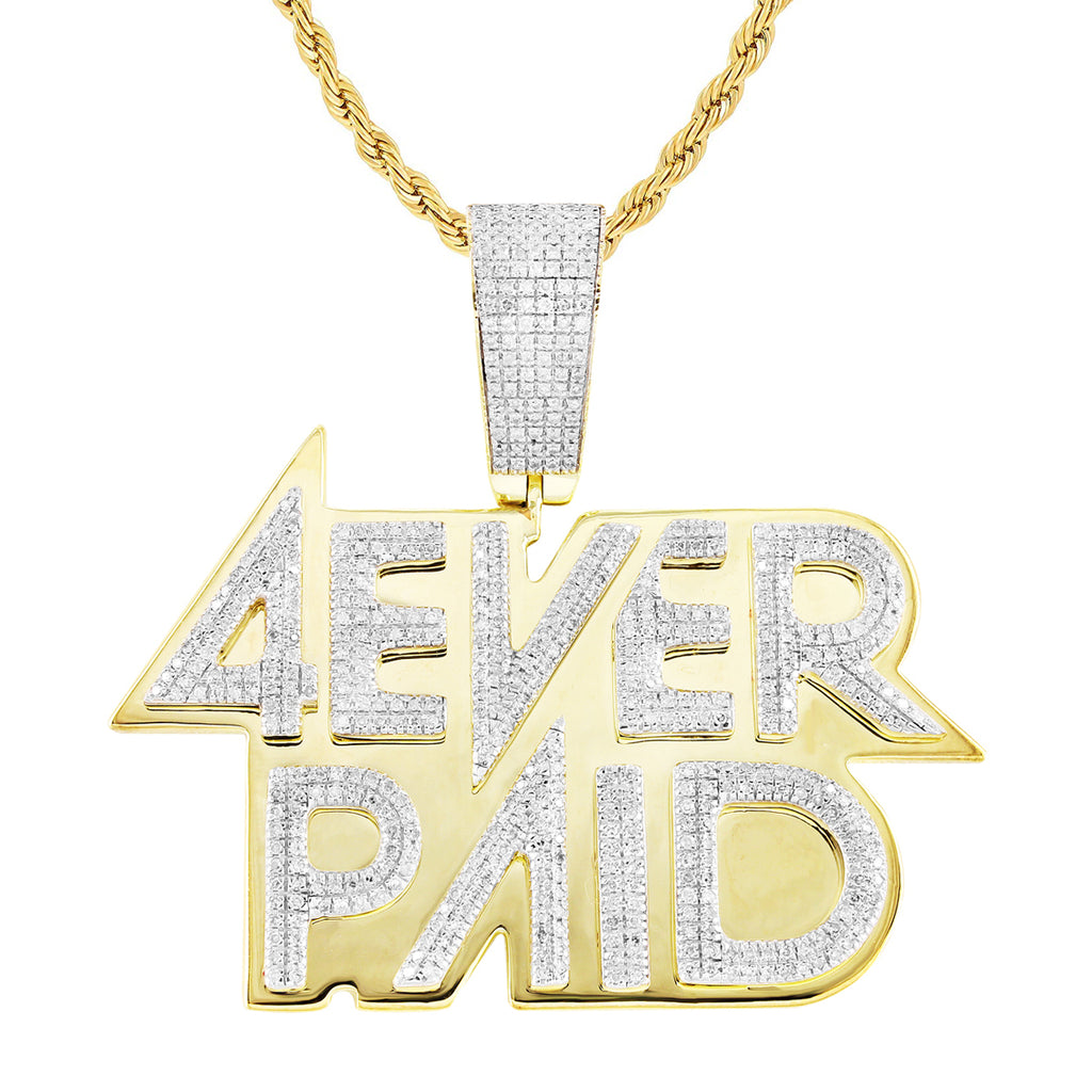 10k Solid Gold Diamonds 4Ever Paid 3D Designer Charm