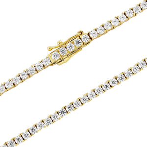 2MM 10K Gold Tennis Chain Solitaire Prong Set