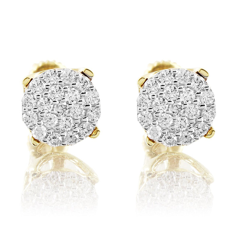 10K Yellow Gold Prong Set Custom Diamond Earrings