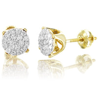 10K Yellow Gold Prong Set Custom Diamond Earrings