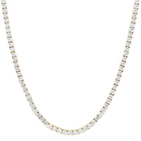 10K Solid Gold Tennis Chain 3mm Solitaire Prong Set