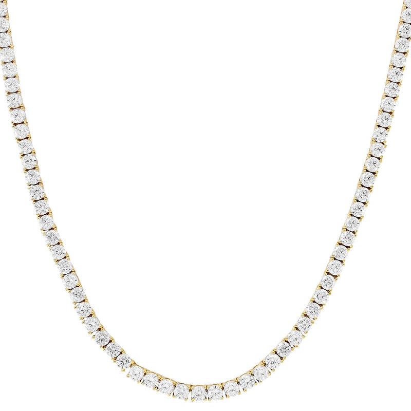 4MM 10K Gold Tennis Chain Solitaire Prong Set