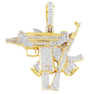 10k Yellow Gold Machine Gun AK Pendant