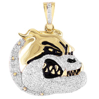 Diamond Bull Dog Pendant 10K Gold