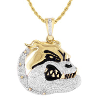 Diamond Bull Dog Pendant 10K Gold