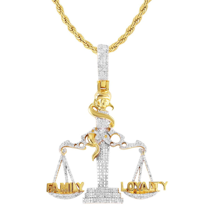 Family Loyalty Libra Scale Diamond Pendant