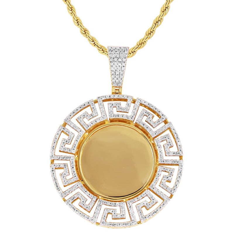 Circle Designer Memory Pendant 10K Gold