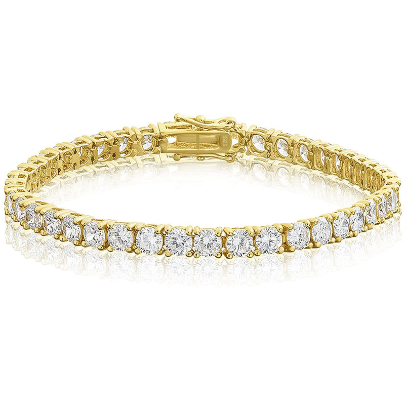 4MM VVS Moissanite One Row Solitaire Tennis Bracelet