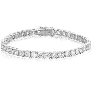 4MM VVS Moissanite One Row Sterling Silver Tennis Bracelet