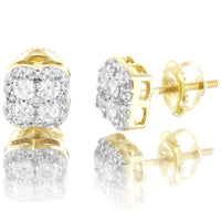 10K Gold Solitaire Clove Style Diamonds Gift Designer Earrings