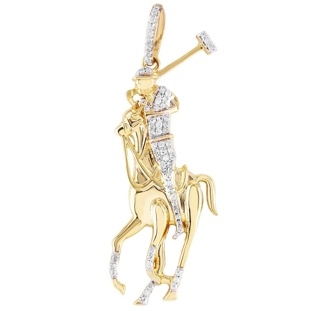 10K Yellow Gold Polo Horse Pendant