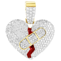 Bloody Wounded Heart Diamond Pendant