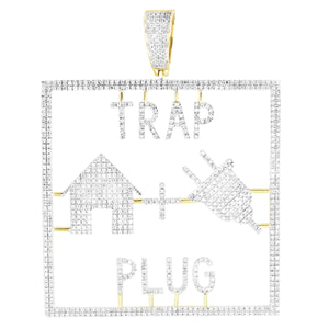 Trap House + Plug Emoji 10K Gold Genuine Diamonds Pendant