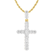 Baguette Diamonds Cross Pendant 10K Gold