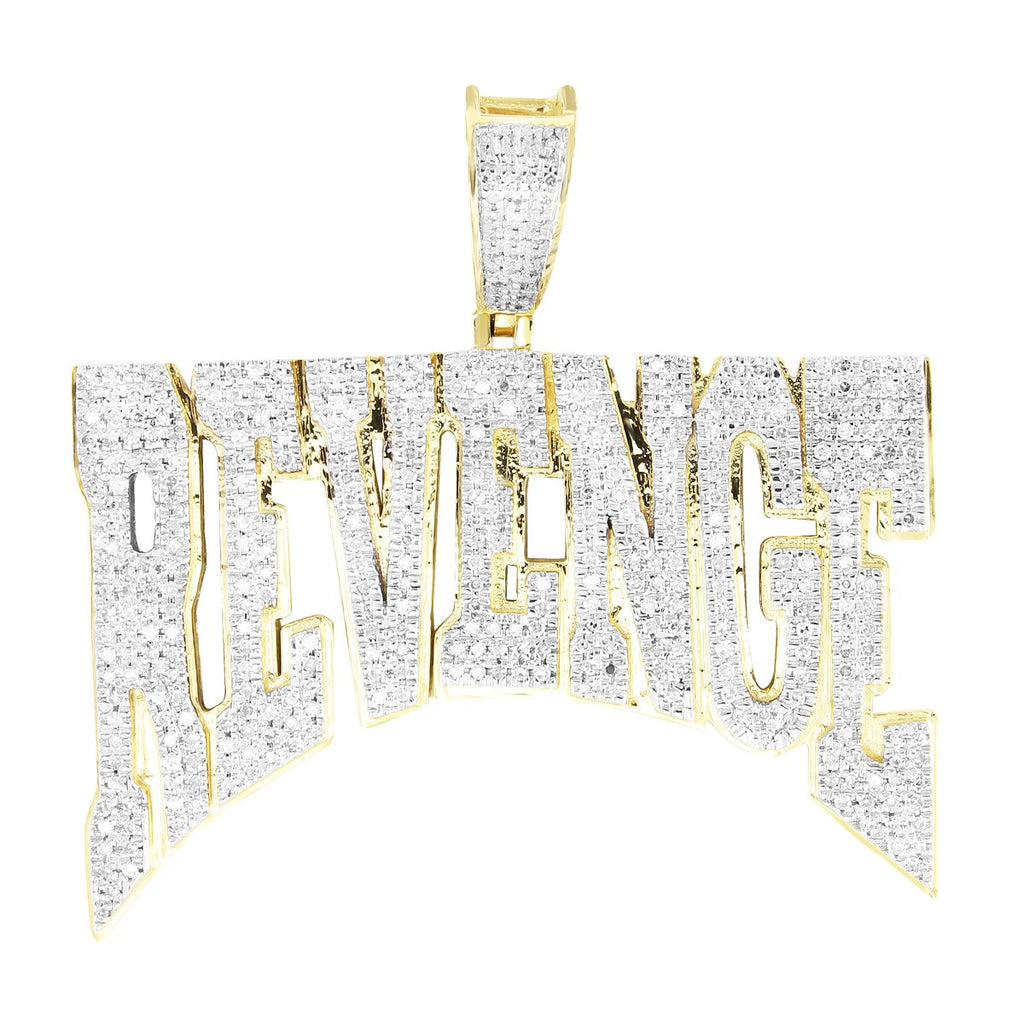 Double Layer 10K Gold Diamonds REVENGE Custom Pendant