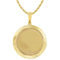 10K Yellow Gold Fluted Bezel Picture Pendant