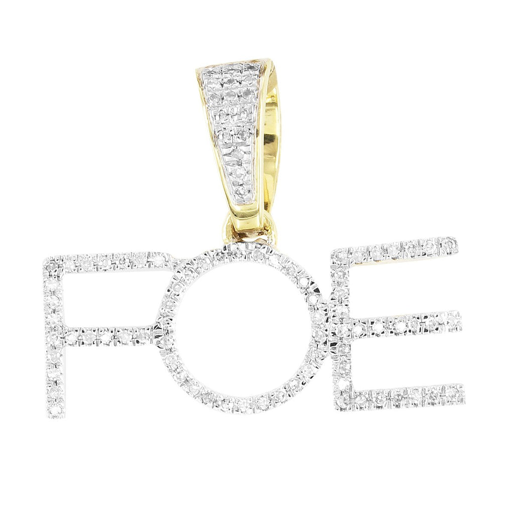 10K Gold Diamonds Family Over Everything Initials Pendant