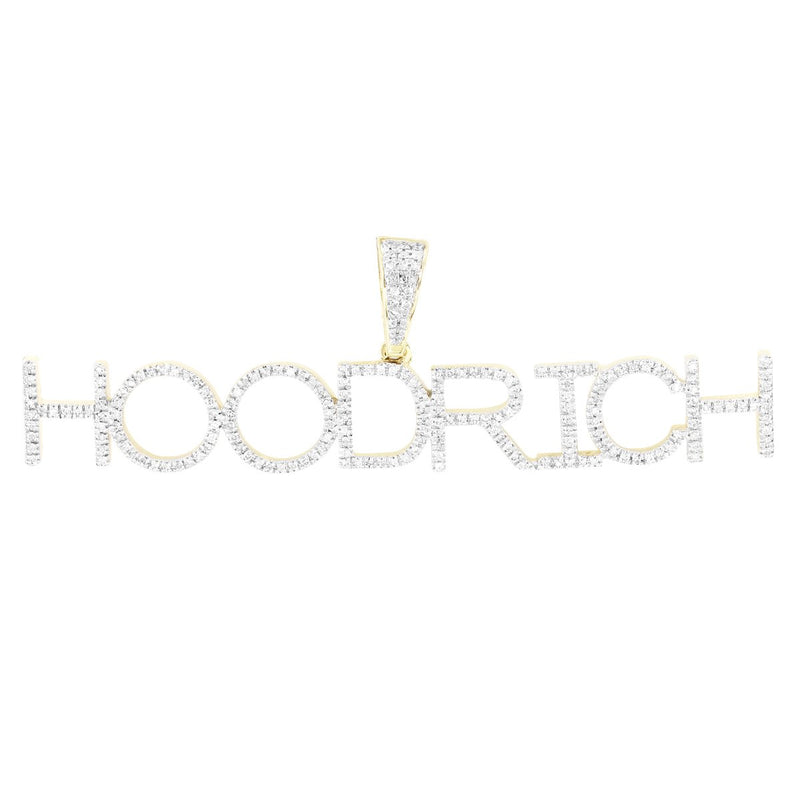 HOODRICH Initials Name 10K Gold Diamonds Pendant
