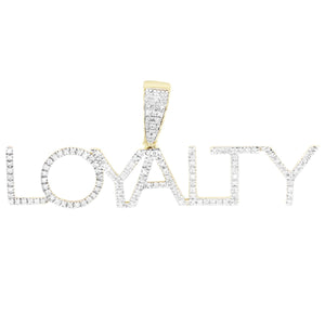 Block Letters Loyalty Diamonds 10K Gold Custom Pendant