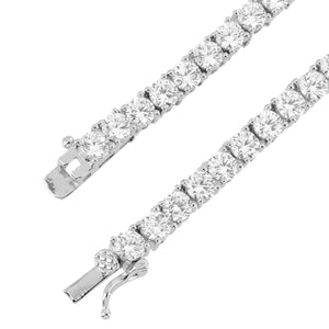 4MM Sterling Silver White Finish Classic Tennis Chain